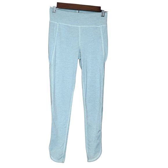 free people movement Pants - Free People Movement XS Mid-Rise Ankle 23” Breathe Deeper Leggings Blue Pearl